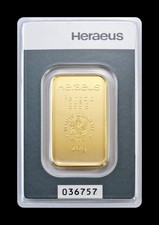 Goldbarren 20g /Gramm 999.9 Gold  „Heraeus“ Zertifiziert