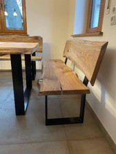 Bankgestell mit Lehne Rohstahl Sitzbank Kufengestell Tischkufen