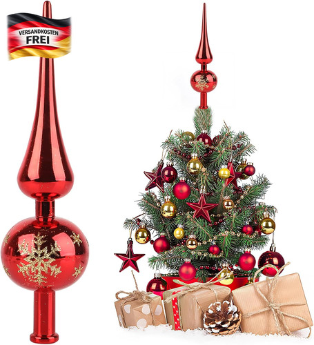 Weihnachtsbaumspitze rot für