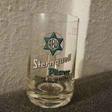 Alter Glas Bierkrug Actienbrauverein Plauen ABV Sternquell 0.3l emailliert 