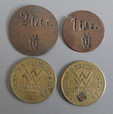 4 alte Biermarken der Brauerei Wahler Hann. Münden