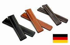22mm /20 echt Juchten Leder kompatibel Breitling Faltschließe made Germany Band