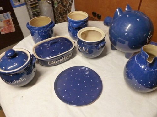 Bürgel keramik blau - keramik, weiß