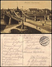 Ansichtskarte Bremen Große Weserbrücke 1916  gel. Feldpost