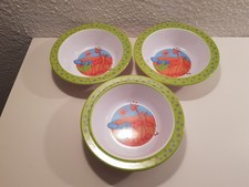 Kinder Geschirr Set – 3 Schüsseln + 4 Löffel – Kunststoff – bunt