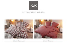 Feinflanell Schotten Tartan Bettwäsche weiß oder rot