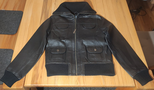 Lederjacke schwarz für - lederjacke, in
