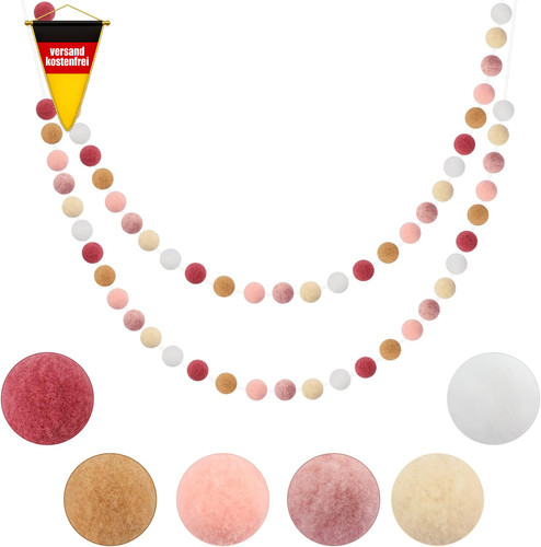 Filzkugeln girlanden set - filzkugeln,