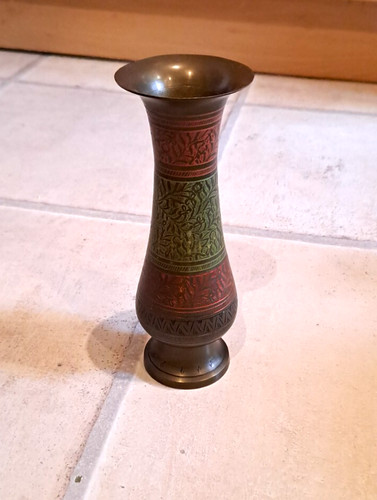 Messingvase indien rot - messingvase,