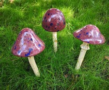 3 Pilze Keramik - Garten -