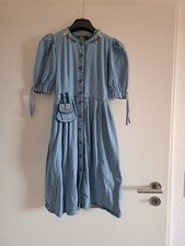 Dirndl Gr. 152 incl. Tasche Hammerschmidt Retro Fasching Theater Baumwolle blau