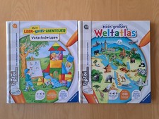 tiptoi Bücher 2 Stück - Lern-Spiel-Abenteuer Vorschulwissen & Großer Weltatlas