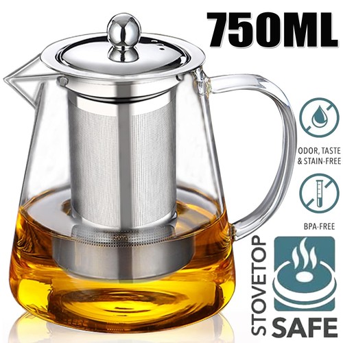 Teekanne glas 750ml edelstahl - 750ml,
