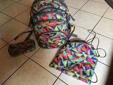 Coocazoo Schulrucksack Mädchen Grün-Rot Mit Turnbeutel , Mäppchen