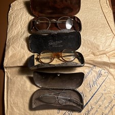 3 ANTIKE NICKEL BRILLE RUND -