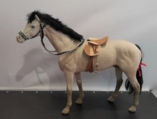 Pferde Figur Samt Pferd mit Breyer Sattel Vintage Retro Spielzeug Deko Hobby