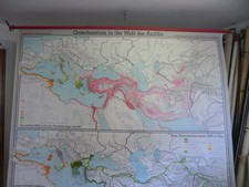 Griechentum in der Welt Antike Alte Wandkarte  Rollkarte  Schulwandkarte Nr 43