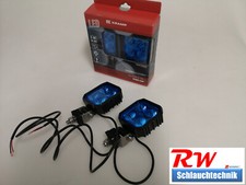 LED Arbeitsscheinwerfer blau, 9 Watt, 1000lm, Kabel, Blue beam, 12V 24V, 2 Stück