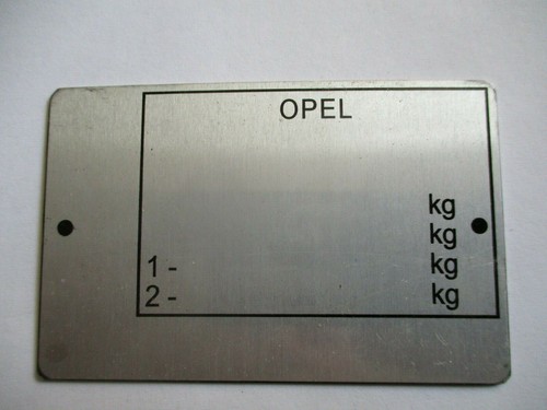 Typenschild opel schild - typenschild,