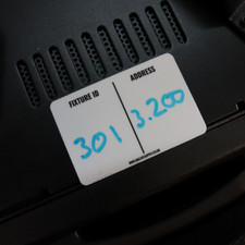 DMX Adressetiketten für Bühnenbeleuchtung. Chauvet Chamsys Avolites 21 Stück.