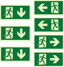 7 Stück Notausgangsschild
