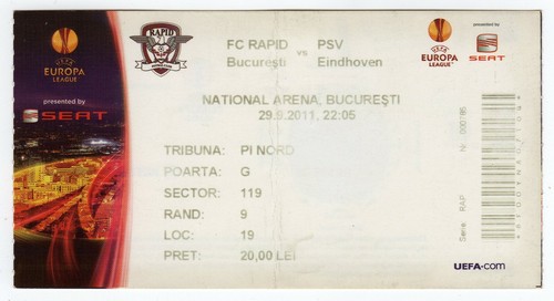Ticket rapid bukarest - -, psv