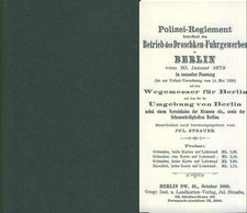 Berlin 1888 Droschken Polizei