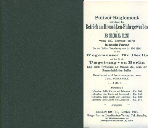 Berlin 1888 droschken polizei - 1888,