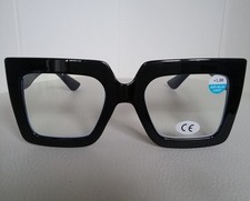 UNISEX BRILLE  MODEBRILLE OHNE STÄRKE RETRO STYLE SCHWARZ