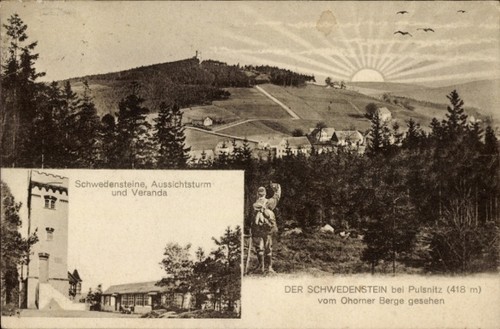 Schwedenstein bei pulsnitz - ak,