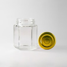 Sechseckige Glasgläser von