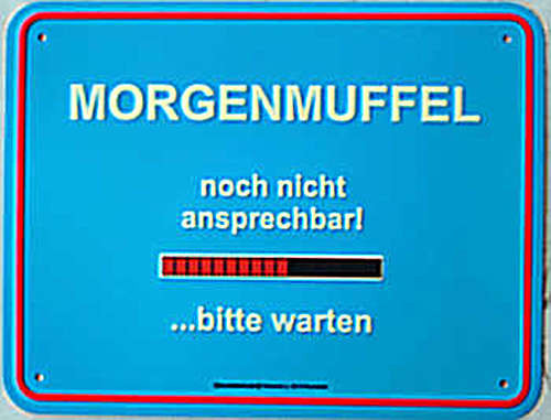 Morgenmuffel funschild 22x17 - morgenmuffel,