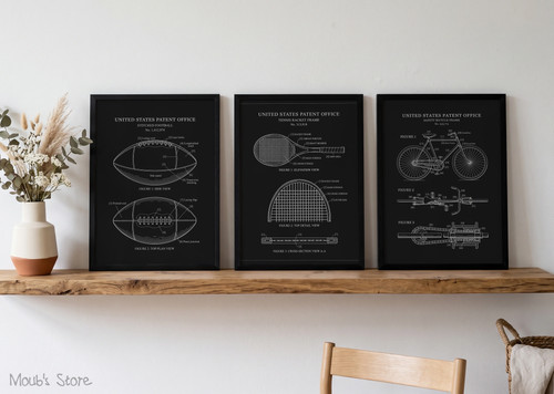Sport patent poster set - patent, a4