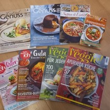 Acht Kochzeitschriften- Lust auf Genuss, meine Familie& ich, Veggie kurz gelesen