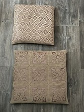 Zier Kissen spitze Hand Made gehäkelt rosa shabby-chic vintage 37x37cm