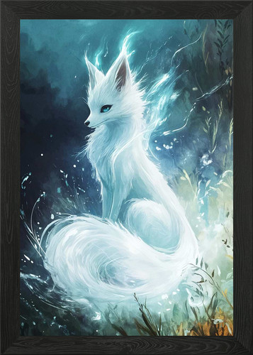 Weißer fuchs geist gerahmtes - weißer,