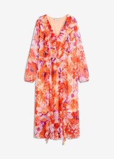 Chiffonkleid Gr. 52 Hellorange