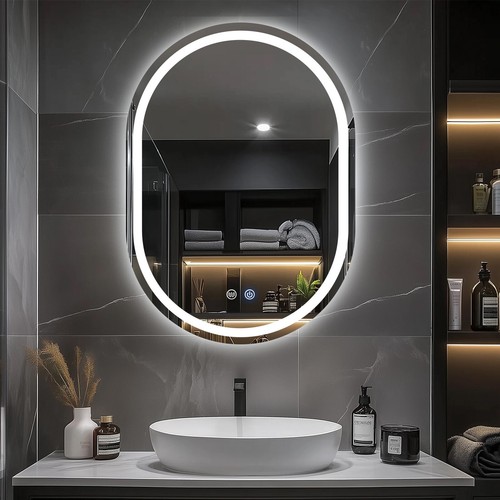 Badspiegel oval mit - mit, led