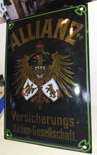 Altes emailleschild allianz - emailleschild,
