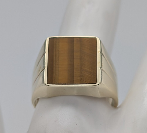 Tigerauge herrenring 333 8k - tigerauge,