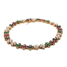 Brillant-Armband mit Smaragd