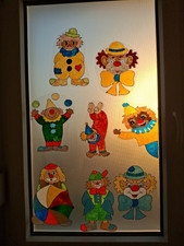 Clown Fensterbild Karneval Window Color 8stück