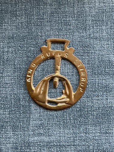Antik messing pferd medaillon - messing,