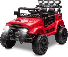 12V Elektroauto Kinder mit Fernbedienung LED Musik 3-5 km/h für ab 3 Jahren Rot