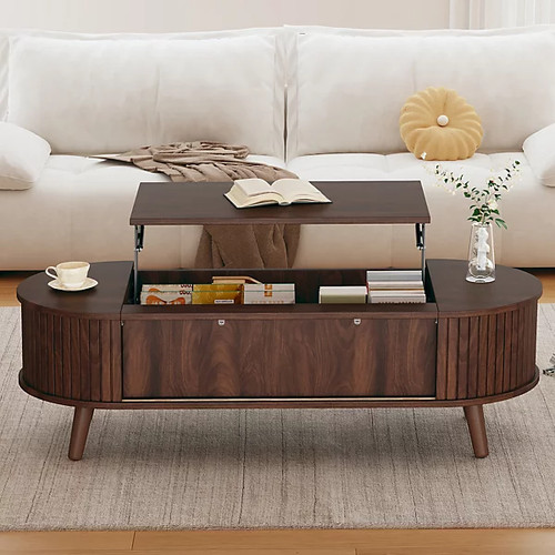 Ovaler couchtisch hubplatte - couchtisch,