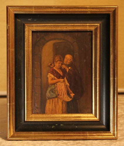 Altes kleines ölgemälde - altes,