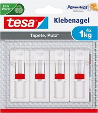 4 tesa Klebenagel für Tapeten und Putz verstellbar Powerstrips Nagel