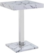 Diva Marmoroptik Hochglanz quadratischer Bartisch Esszimmer Kneipe 80×80×110cm Möbel