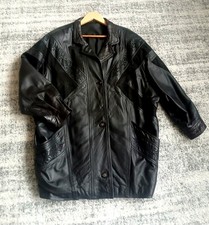 Damen Echt~Lederjacke,Schwarz