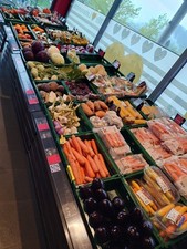 WANZL Obsttische Aktionstisch Schütte Theke Gemüseschräge Markttisch 1,20x1,25